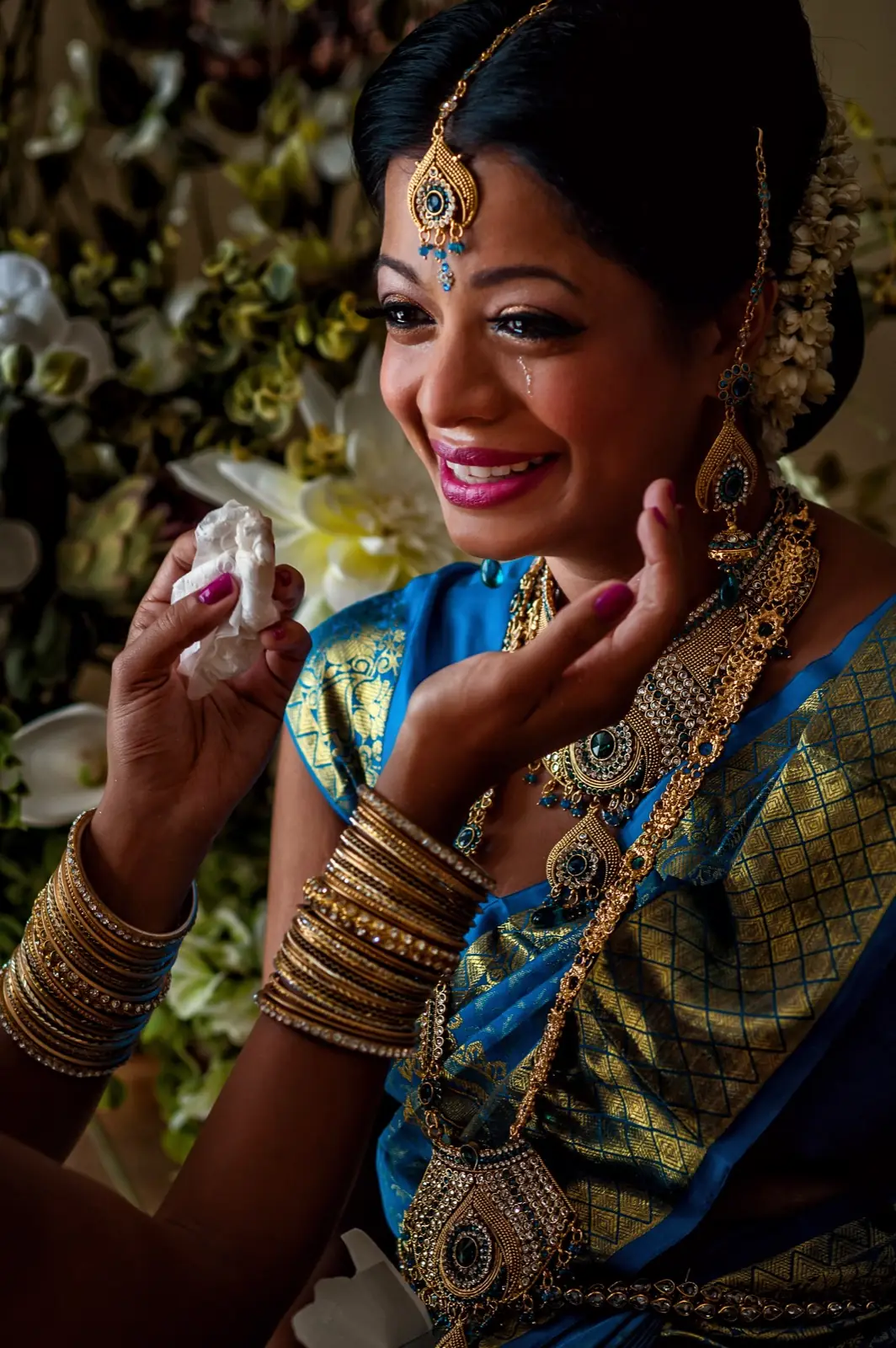 A quiet wedding moment photographed vertically
