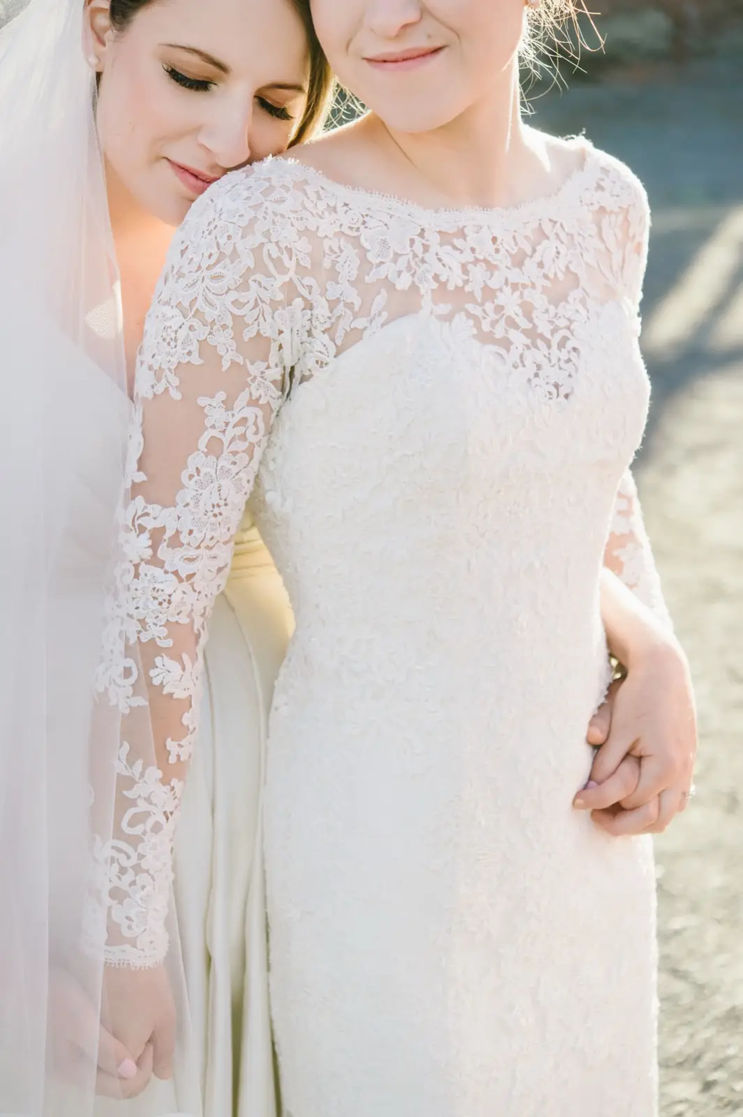A wedding portrait in warm evening light