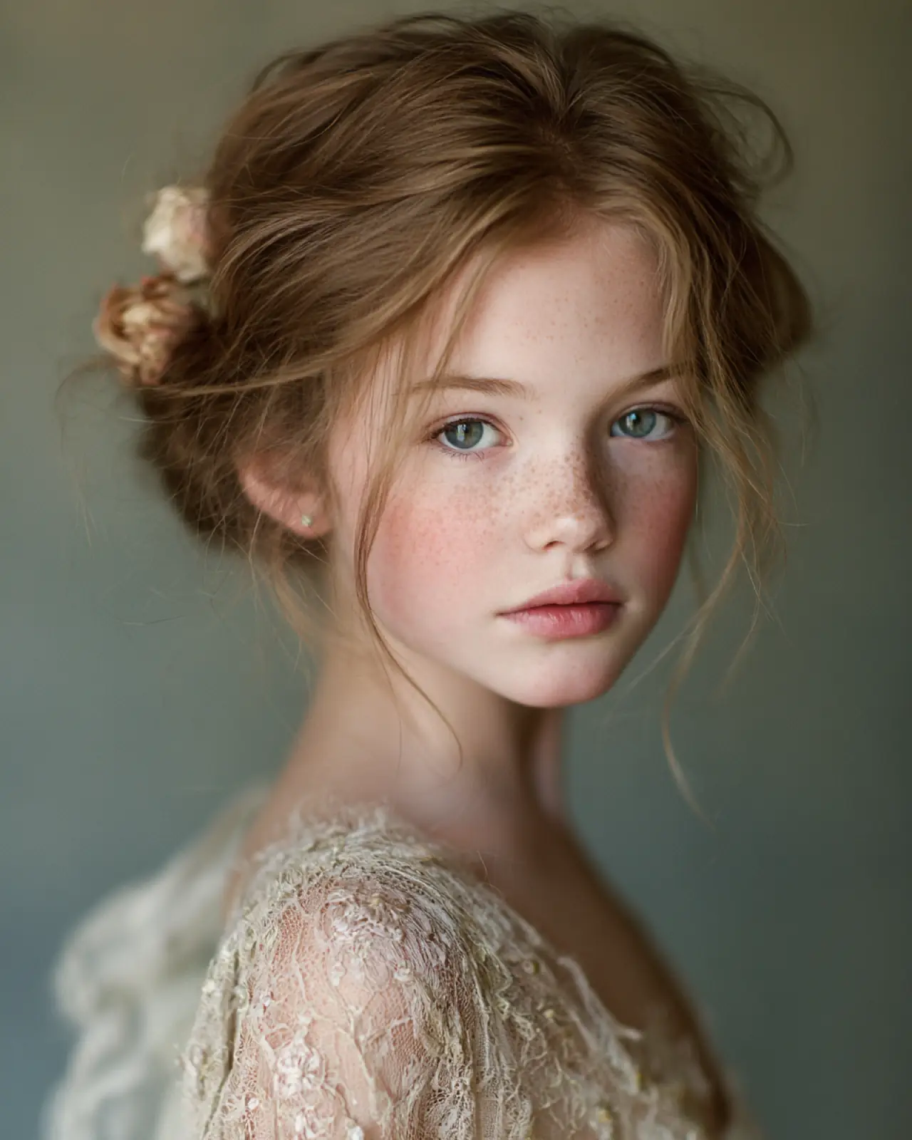 A child looking directly toward the camera