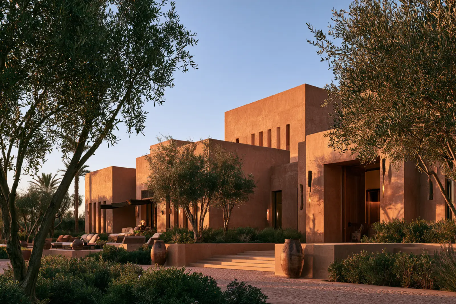 A house with a clay-colored facade