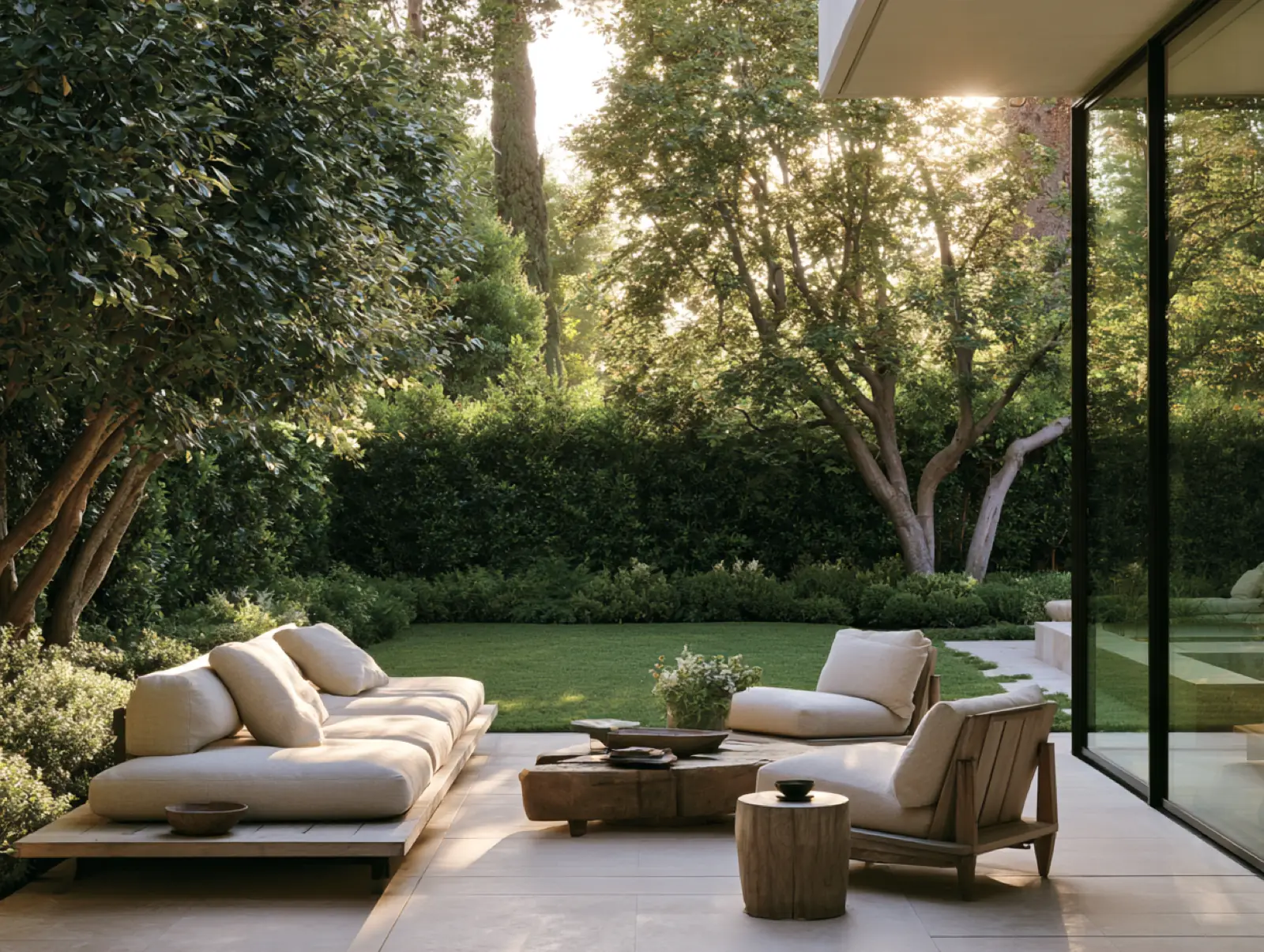 A garden room open to the trees