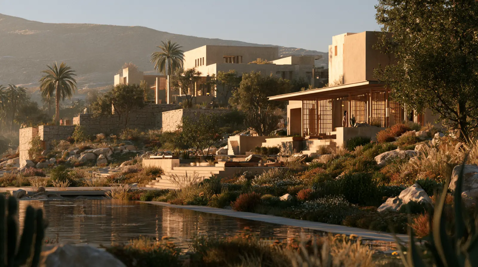 A villa among rolling hills