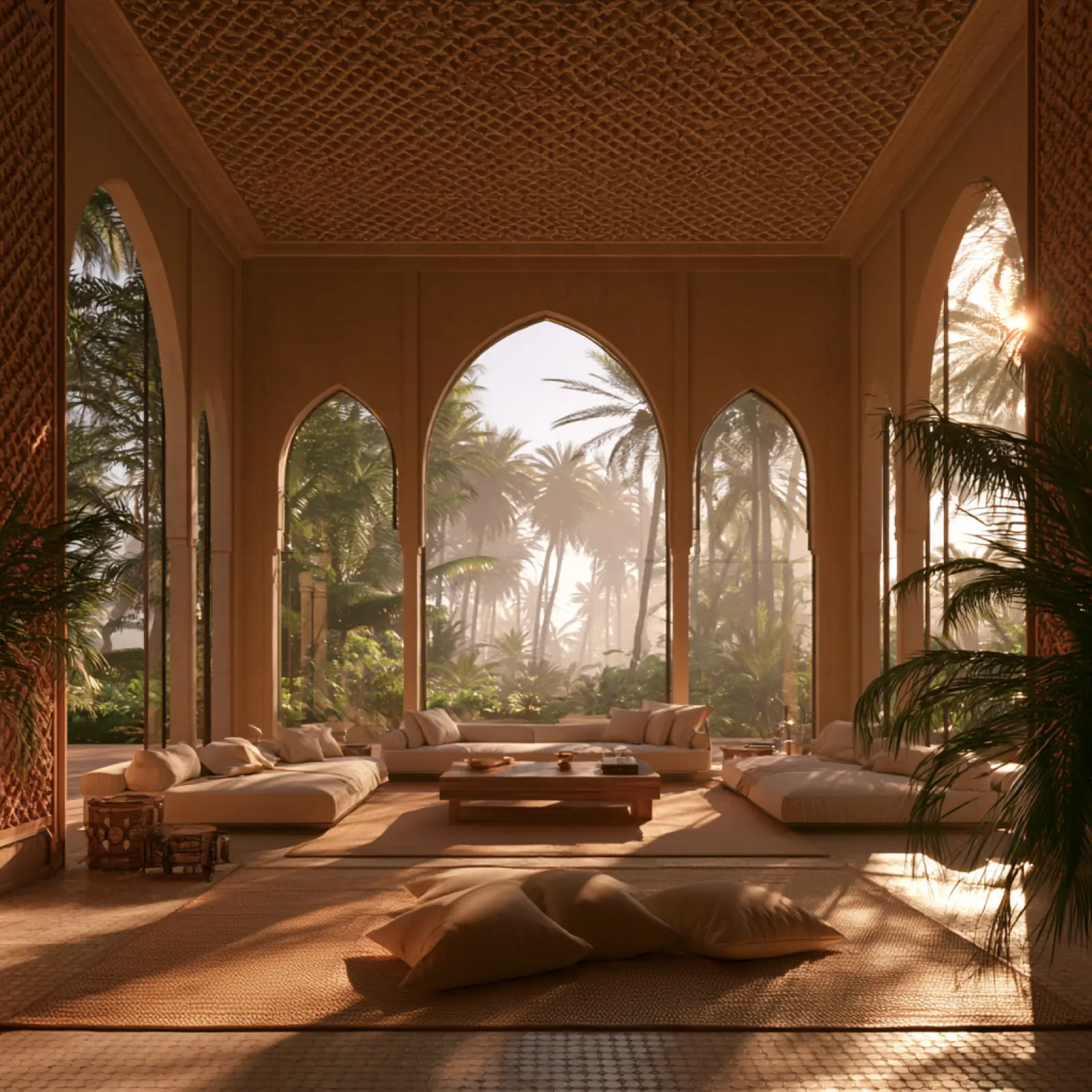 A bedroom with the shutters half open